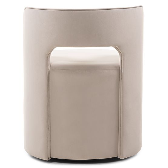 Swivel Chair Raval Beige, Velvet, Rounded