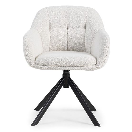 Swivel Chair Santos Beige-Cream/Black Legs