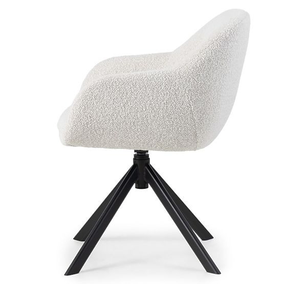 Swivel Chair Santos Beige-Cream/Black Legs