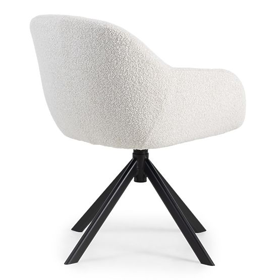 Swivel Chair Santos Beige-Cream/Black Legs