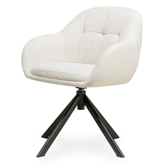 Swivel Chair Santos Beige-Cream/Black Legs