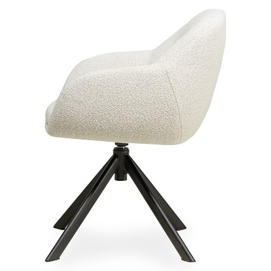 Swivel Chair Santos Beige-Cream/Black Legs