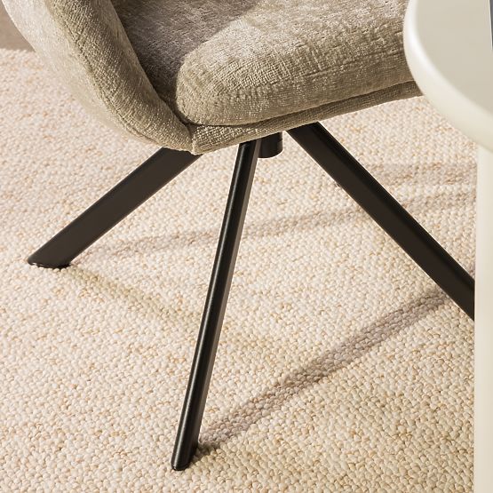 Swivel Chair Santos Light Beige/Black Legs