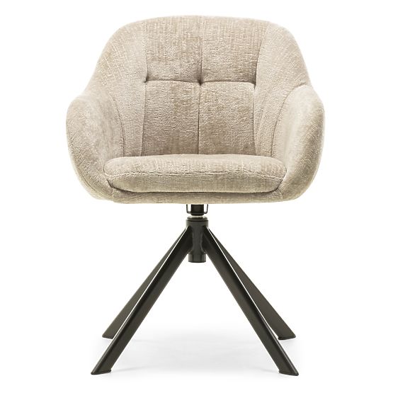 Swivel Chair Santos Light Beige/Black Legs