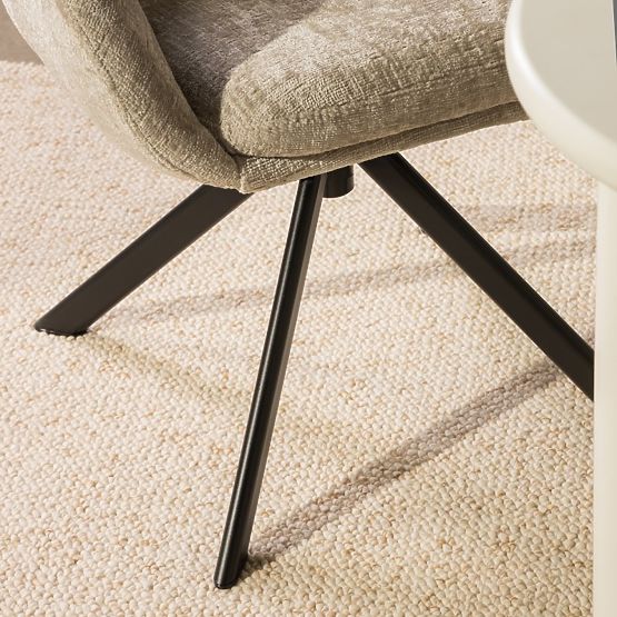 Swivel Chair Santos Light Beige/Black Legs