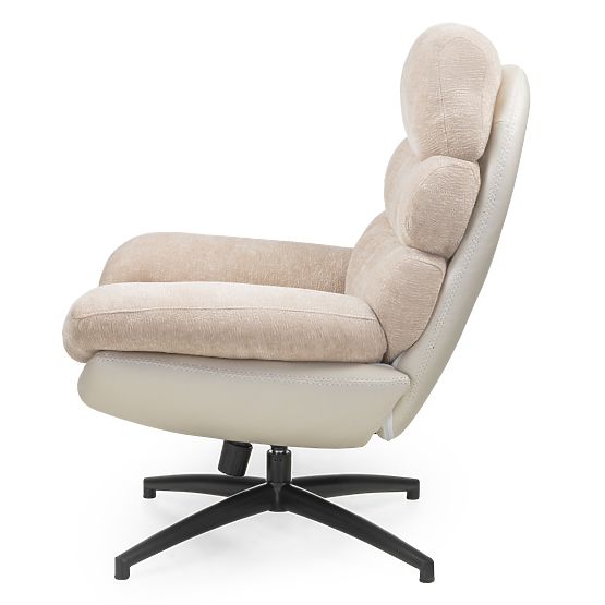 Swivel Chair with Footrest Prima Beige
