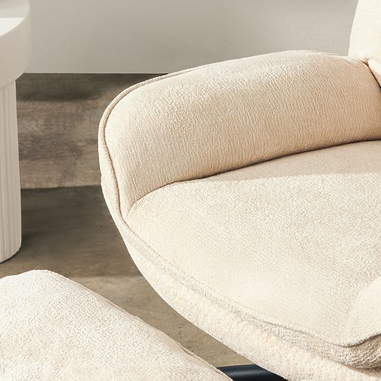 Swivel Chair with Footrest Verano Beige