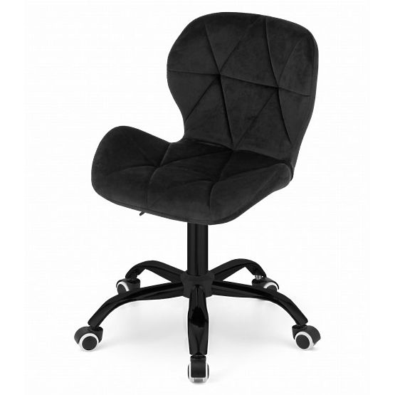Swivel Office Chair with Wide Backrest Velvet Black