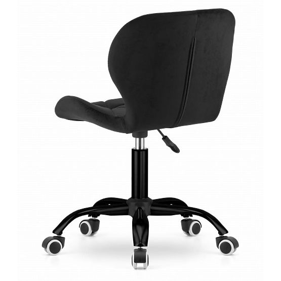 Swivel Office Chair with Wide Backrest Velvet Black