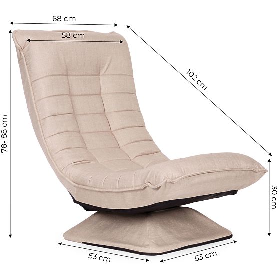 Swivel Reclining Chair with Adjustable Lounger for Living Room Beige ModernHome
