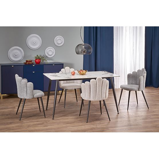 Table EMILIO 120 top - white marble, legs - black (2p=1pc)