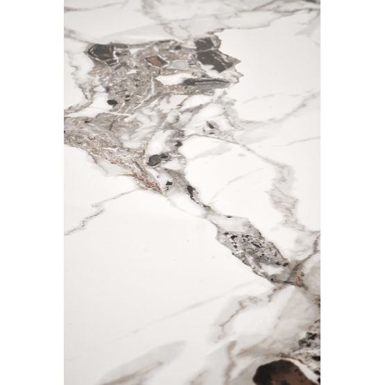 Table EMILIO 120 top - white marble, legs - black (2p=1pc)