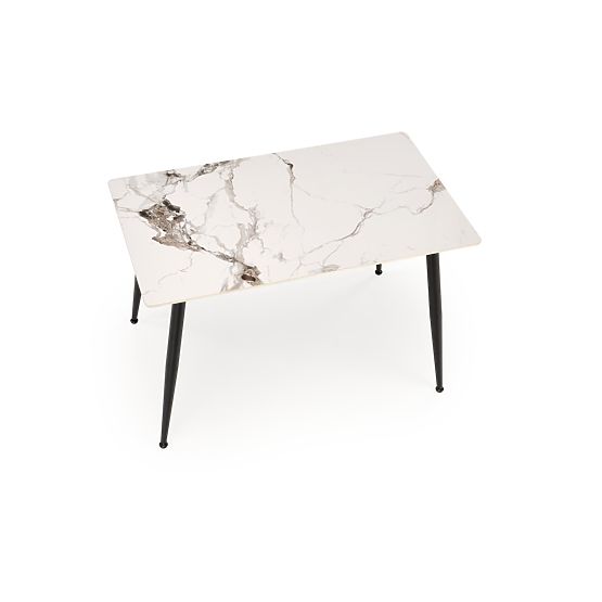 Table EMILIO 120 top - white marble, legs - black (2p=1pc)