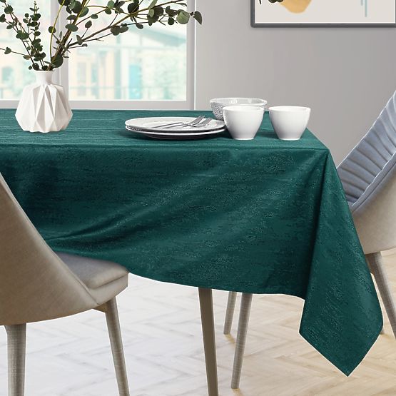 Table Runner VESTA Bottle Green with Modern Embossed Pattern 30x140 ameliahome
