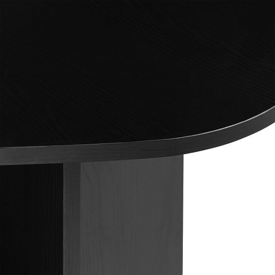 Table with Irregular Top Zeva 200 cm, Black with Wood Texture