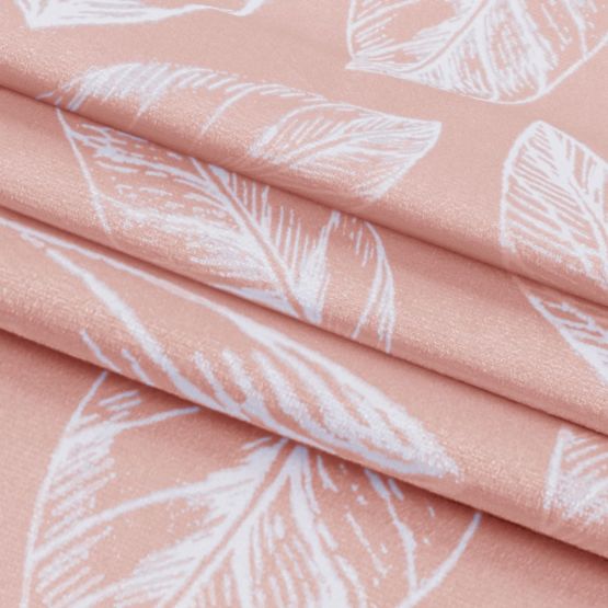 Tablecloth CALM powder pink color printed plant motif classic style 40x140 ameliahome