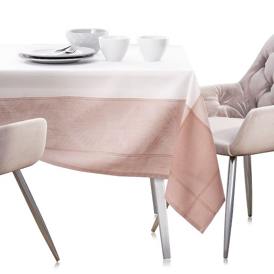 Tablecloth LILLE color pink smooth classic pattern 130x160 ameliahome