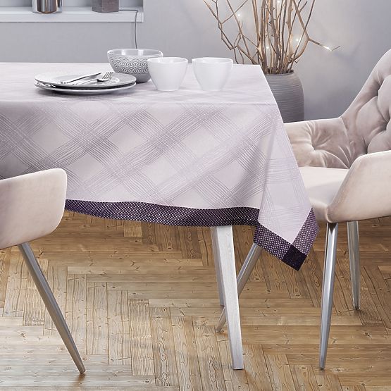 Tablecloth MILLUZA Cream Metallic Classic Design 110x160 ameliahome