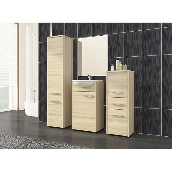 TALL BATHROOM CABINET FIN 2 DOORS OAK SONOMA