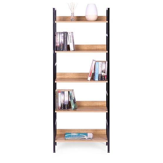 Tall Loft Shelf 5 Shelves Metal MDF ModernHome