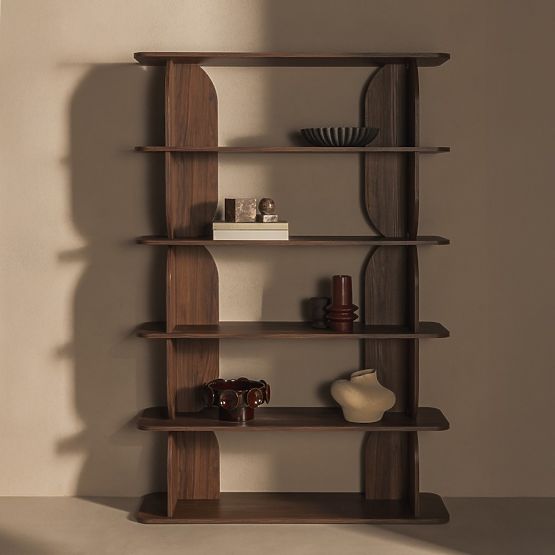Tall Loocky Shelf, Rounded, Warmia Walnut