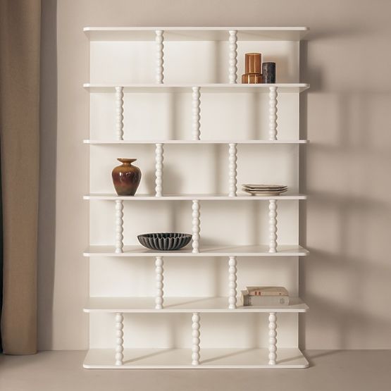 Tall Perla Shelf, White, Ball Supports