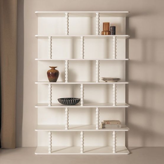 Tall Perla Shelf, White, Ball Supports