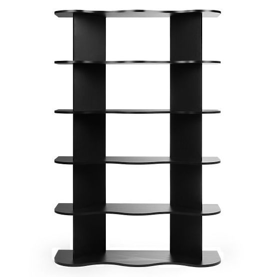 Tall Rheo Shelf, Black, Wavy