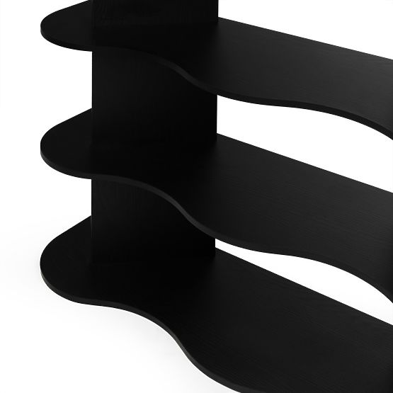 Tall Rheo Shelf, Black, Wavy
