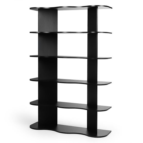 Tall Rheo Shelf, Black, Wavy