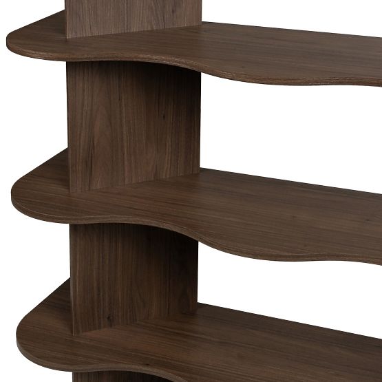 Tall Rheo Shelf, Villa Walnut, Wavy