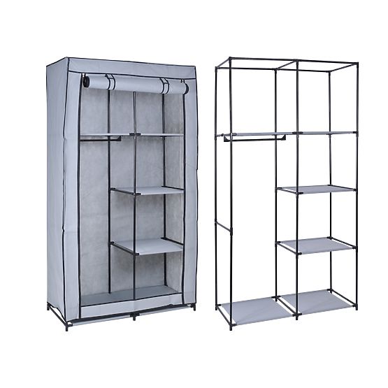 Textile Cabinet with 6 Shelves Mira - Grey