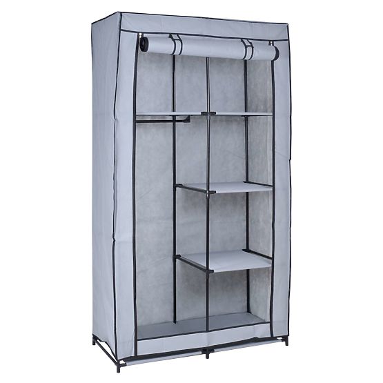 Textile Cabinet with 6 Shelves Mira - Grey