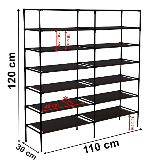 Textile Shoe Cabinet Gabi - Checkered