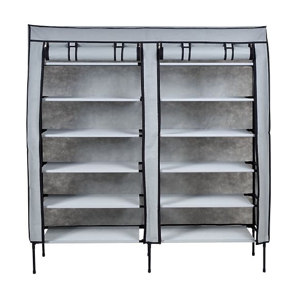 Textile Shoe Cabinet Gabi - Grey