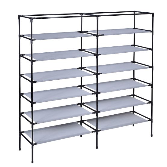 Textile Shoe Cabinet Gabi - Grey