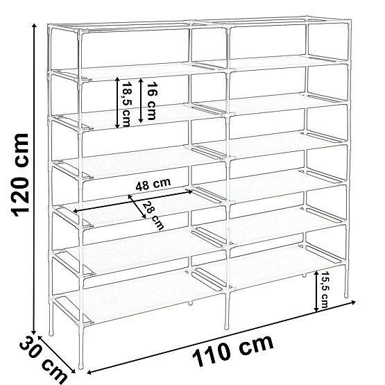 Textile Shoe Cabinet Gabi - Grey