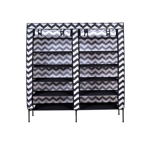 Textile Shoe Cabinet Gabi - Zebra
