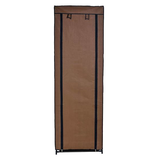 Textile Shoe Cabinet Lea - Dark Brown