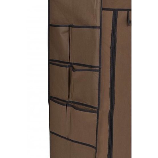Textile Shoe Cabinet Mona Dark Brown