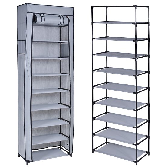 Textile Shoe Rack Lea Grey