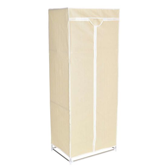 Textile Wardrobe with Shelf Fela - Beige