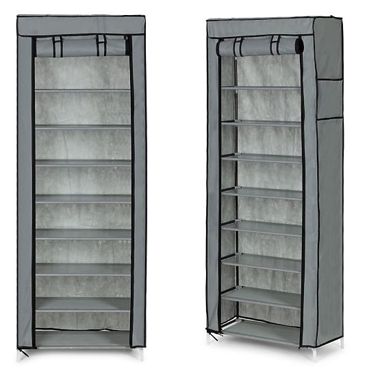 Textile Wardrobe with Shelves for Clothes and Shoes