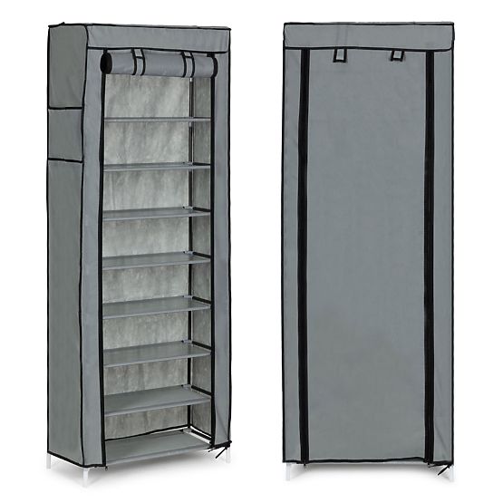 Textile Wardrobe with Shelves for Clothes and Shoes