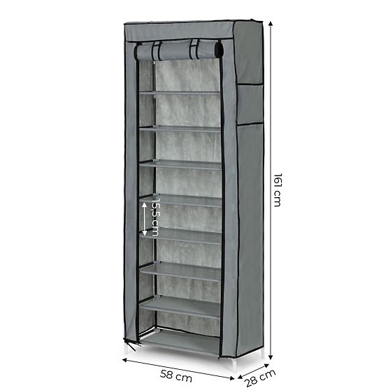 Textile Wardrobe with Shelves for Clothes and Shoes