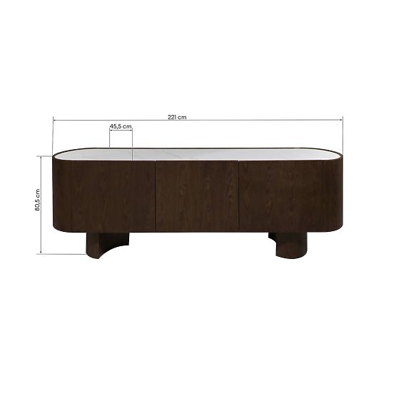 Three-Door Sideboard Coria, Dark Walnut/Spiek