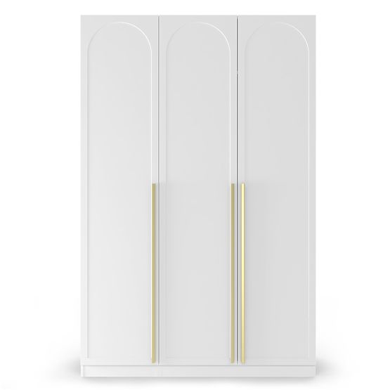 Three-Door Wardrobe Neroli, Arched Front, White