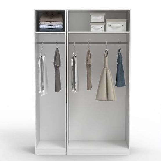 Three-Door Wardrobe Neroli, Arched Front, White