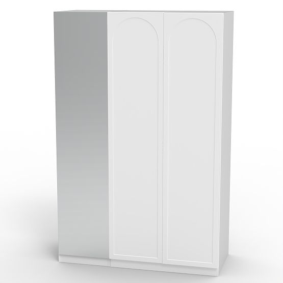 Three-Door Wardrobe Neroli, Mirror/Arch Panel, White