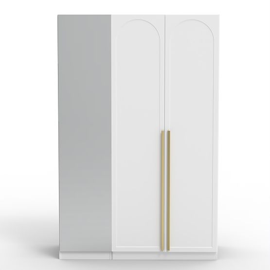 Three-Door Wardrobe Neroli, Mirror/Arch Panel, White